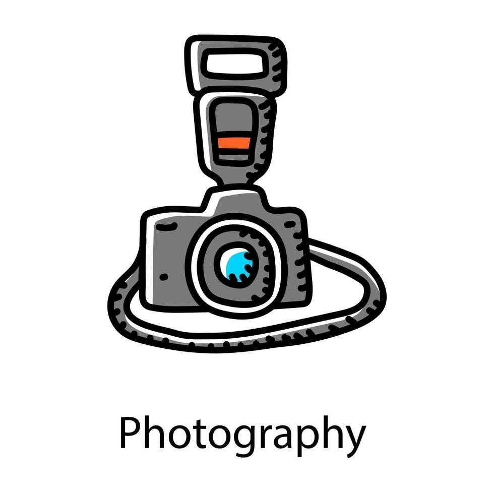 fotografie doodle pictogram, bewerkbare vector