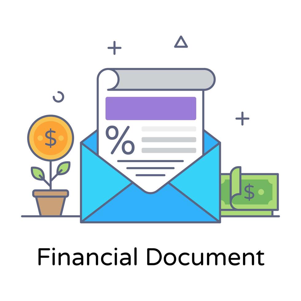 moderne stijlicoon van financieel document vector