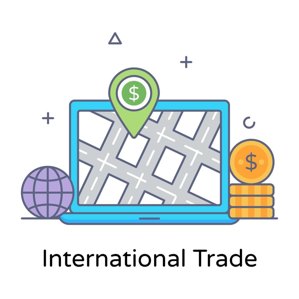 een pictogramontwerp van internationale handel, bewerkbare vector
