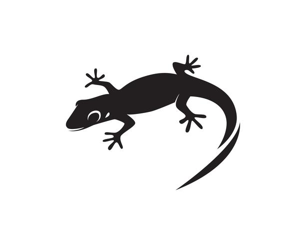 Hagedis Chameleon Gecko Silhouette zwarte vector 10