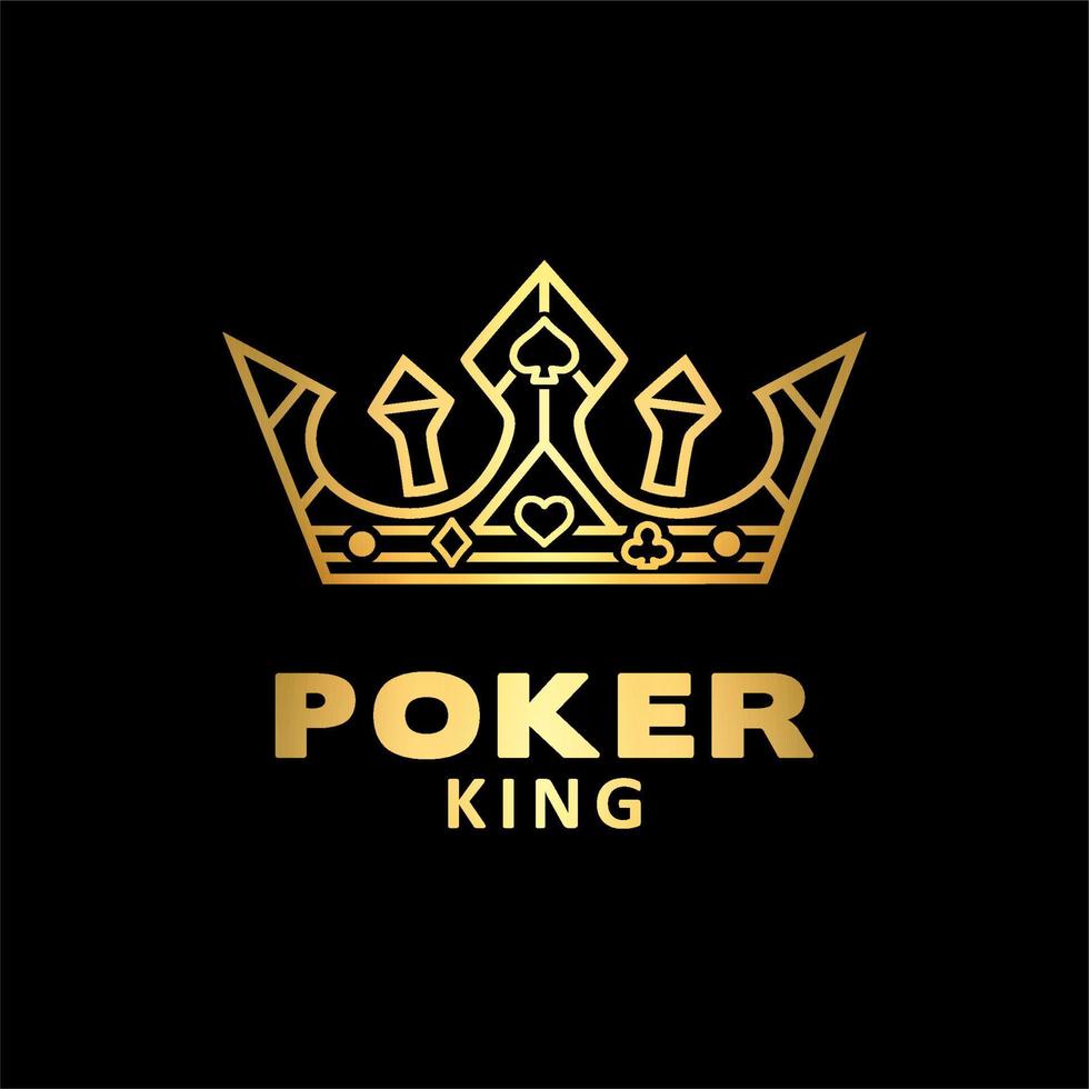 gouden koningskroon voor pokerlogo met aas vector