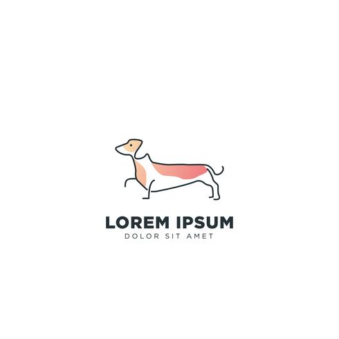 Hond logo lijn ontwerp concept vector pictogram element geïsoleerd