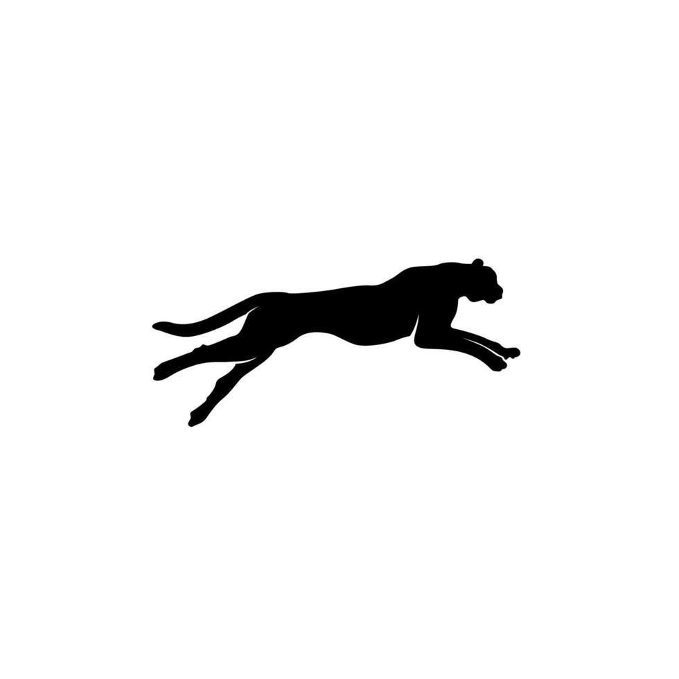 silhouet van puma luipaard jaguar leeuw panter cheetah tijger logo ontwerp vector