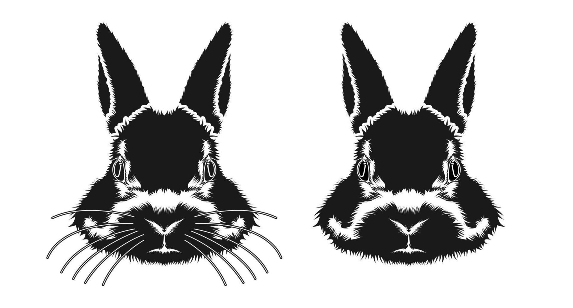 konijn hoofd gezicht schets vector ontwerp inspiratie