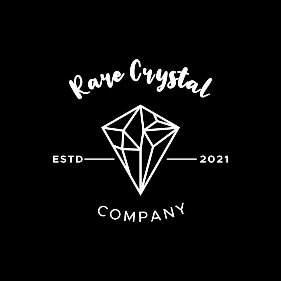 elegant kristaldiamant minimalistisch logo-ontwerp vector