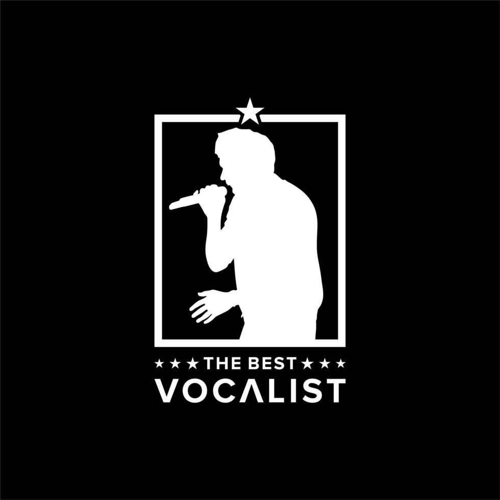 zanger silhouet logo ontwerp inspiratie vector