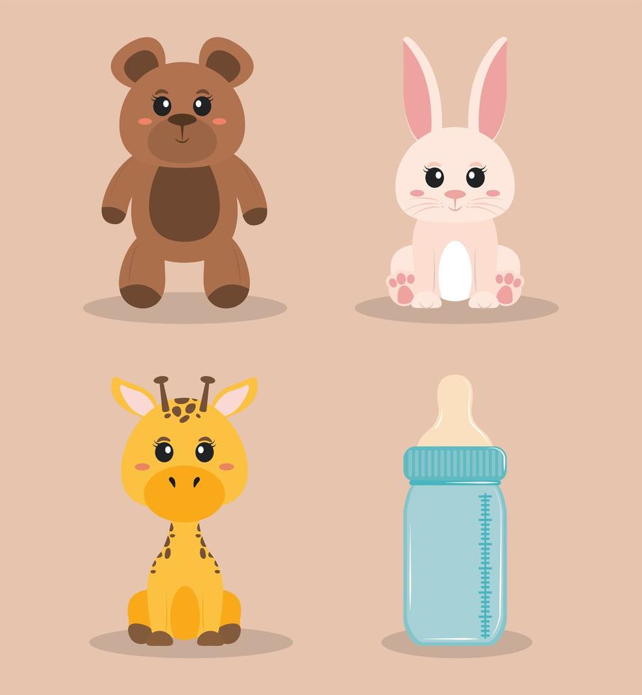 schattige kleine dieren vector