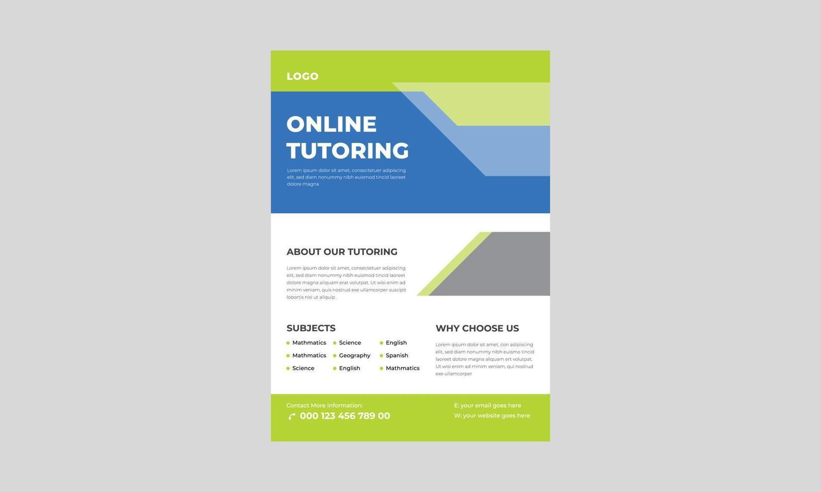 online studielessen flyers, online docenten flyer sjabloon, cursus flyer sjabloon, onderwijs flyer, online cursus flyers en poster, terug naar school. onderwijs, online leren. vector