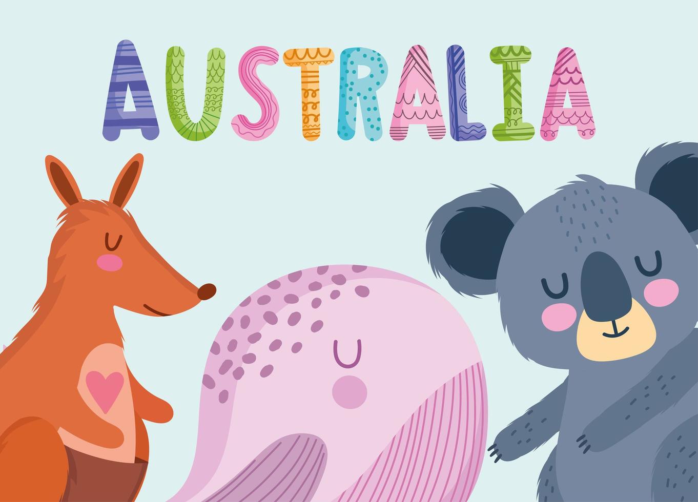 Australische dieren in het wild cartoon vector