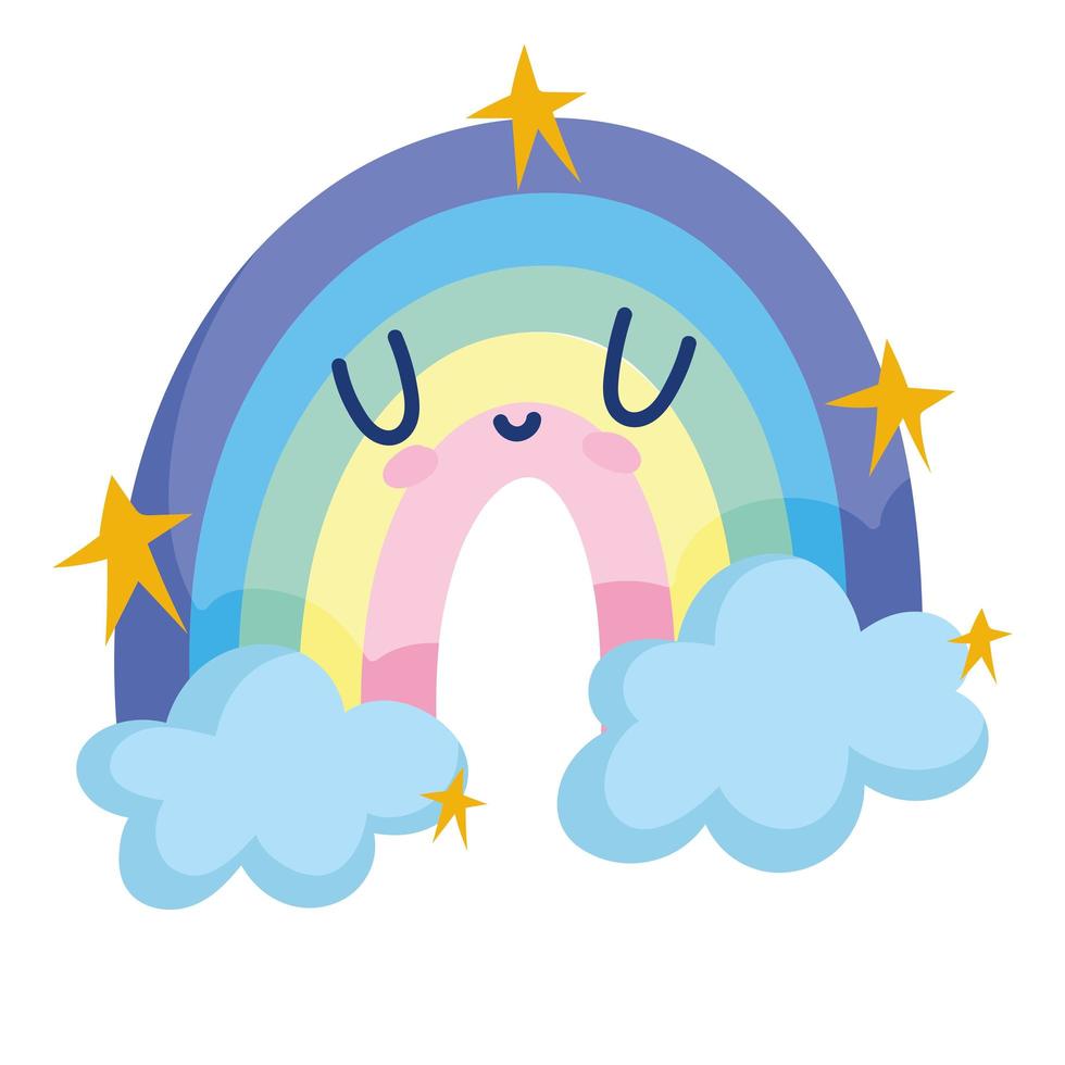 schattige regenboog cartoon vector