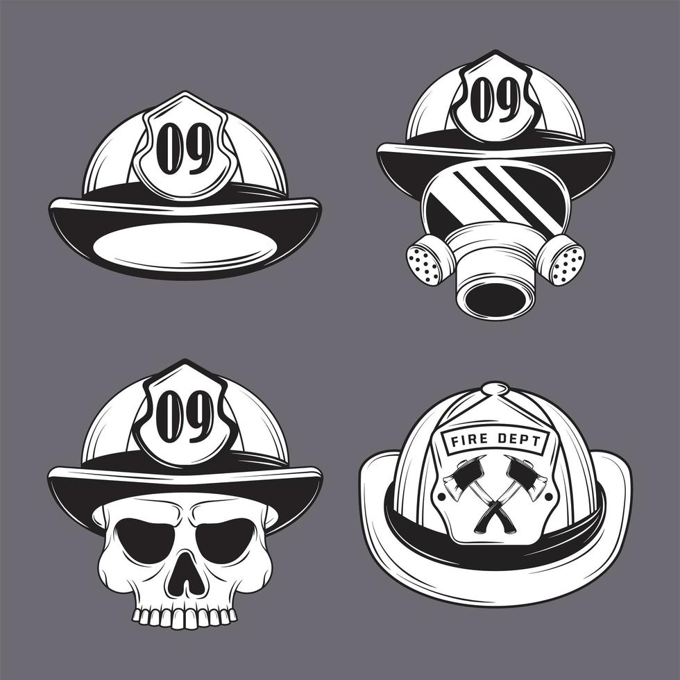 brandweerman helm pictogrammen vector