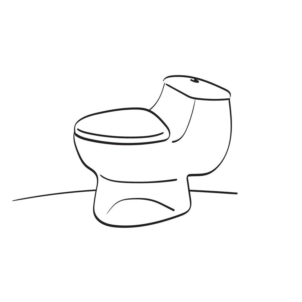 toiletpot illustratie vector hand getekend geïsoleerd op een witte achtergrond lijntekeningen.