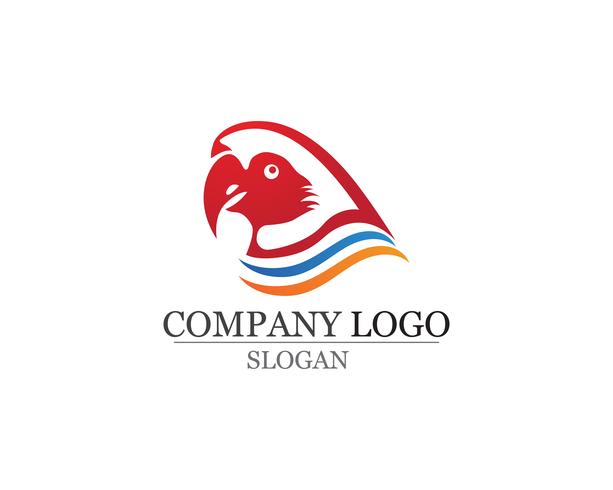 vogel Logo en symbolen Sjabloon vector rode kleur