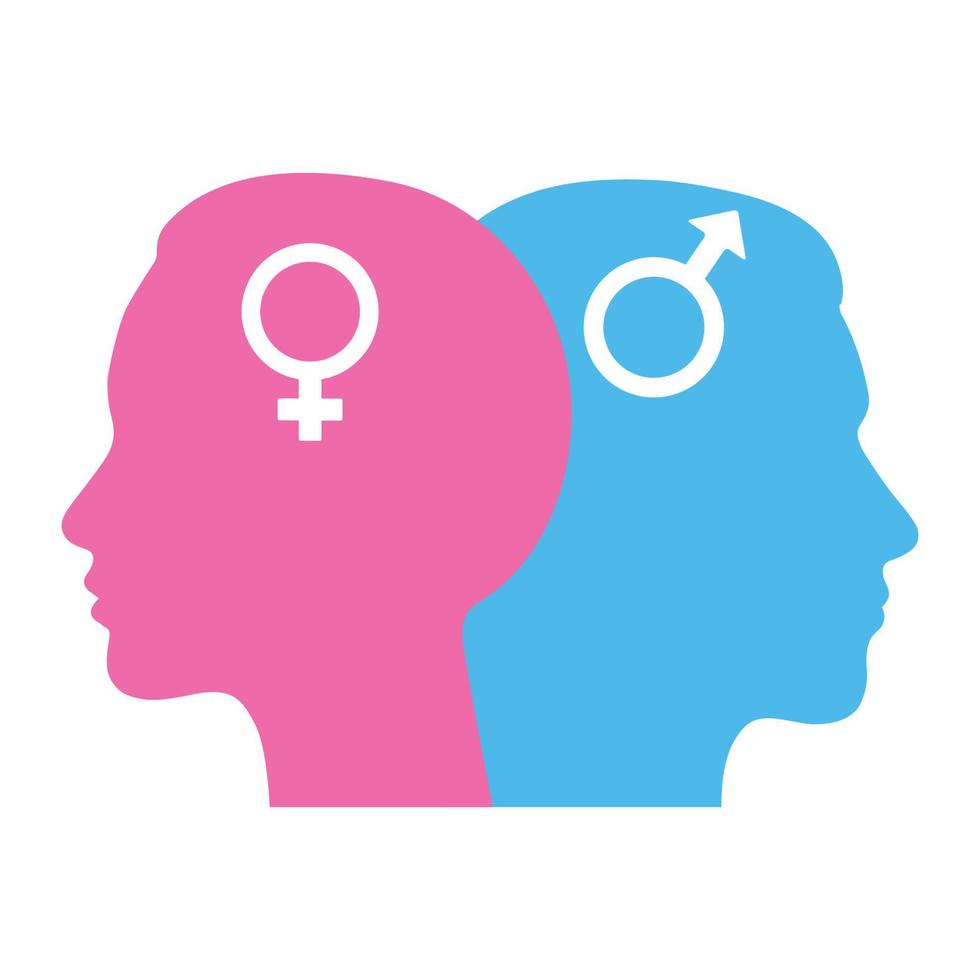 gendergelijkheid concept. silhouetten van een man en een vrouw. vector