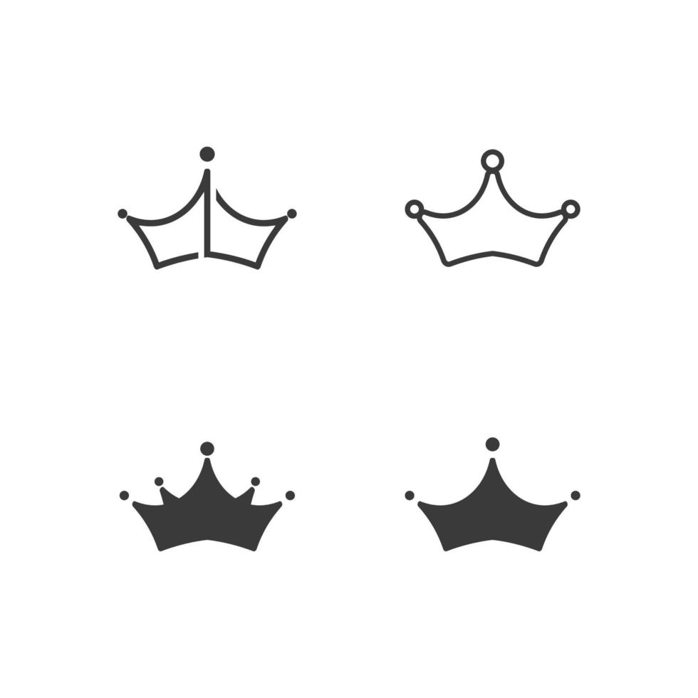 kroon logo koning logo koningin logo, prinses, sjabloon vector pictogram illustratie ontwerp keizerlijk, koninklijk en succes logo business