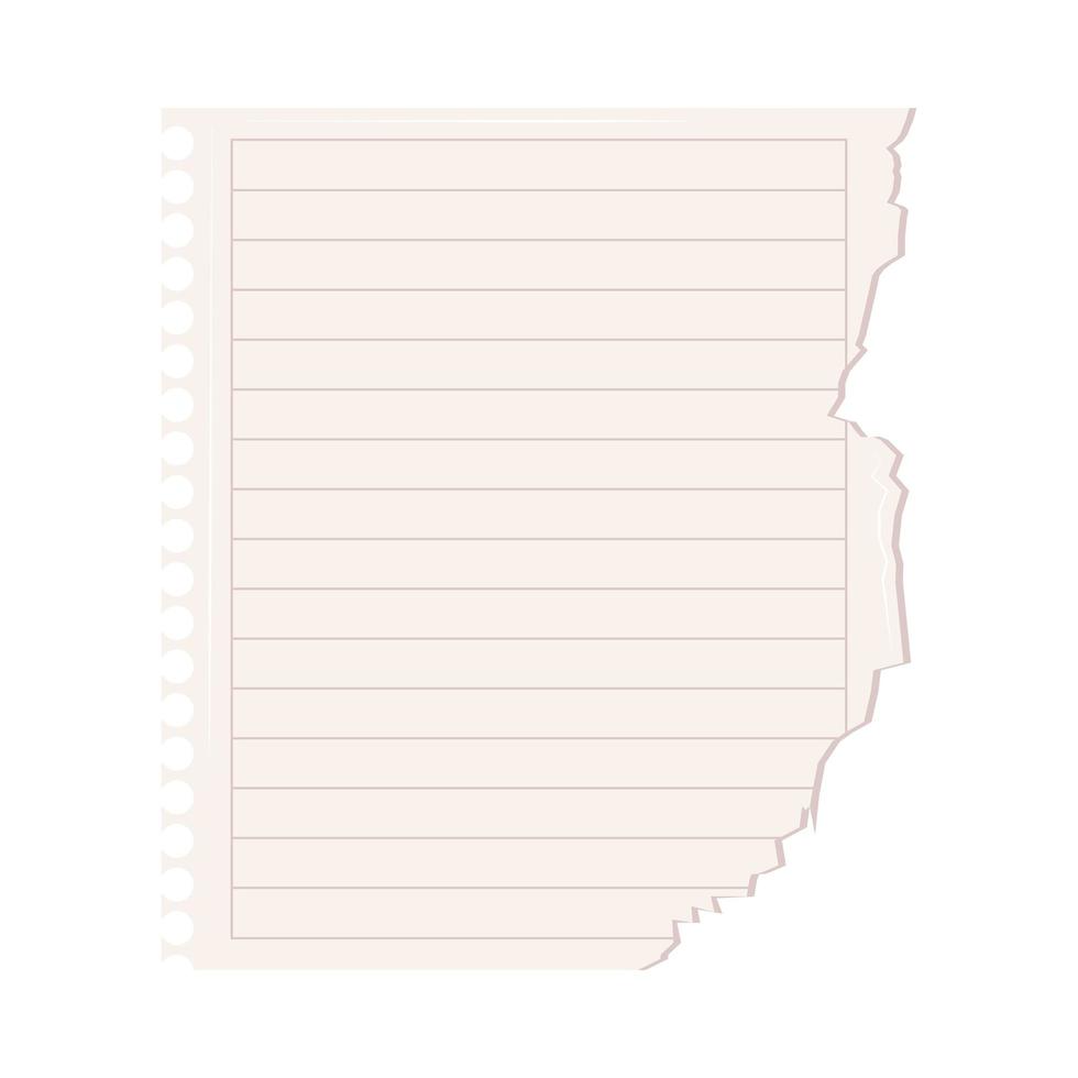 gescheurd papier van notebook vector