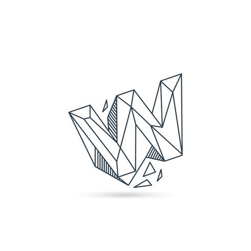 edelsteen letter w logo ontwerp pictogram sjabloon vector geïsoleerde element