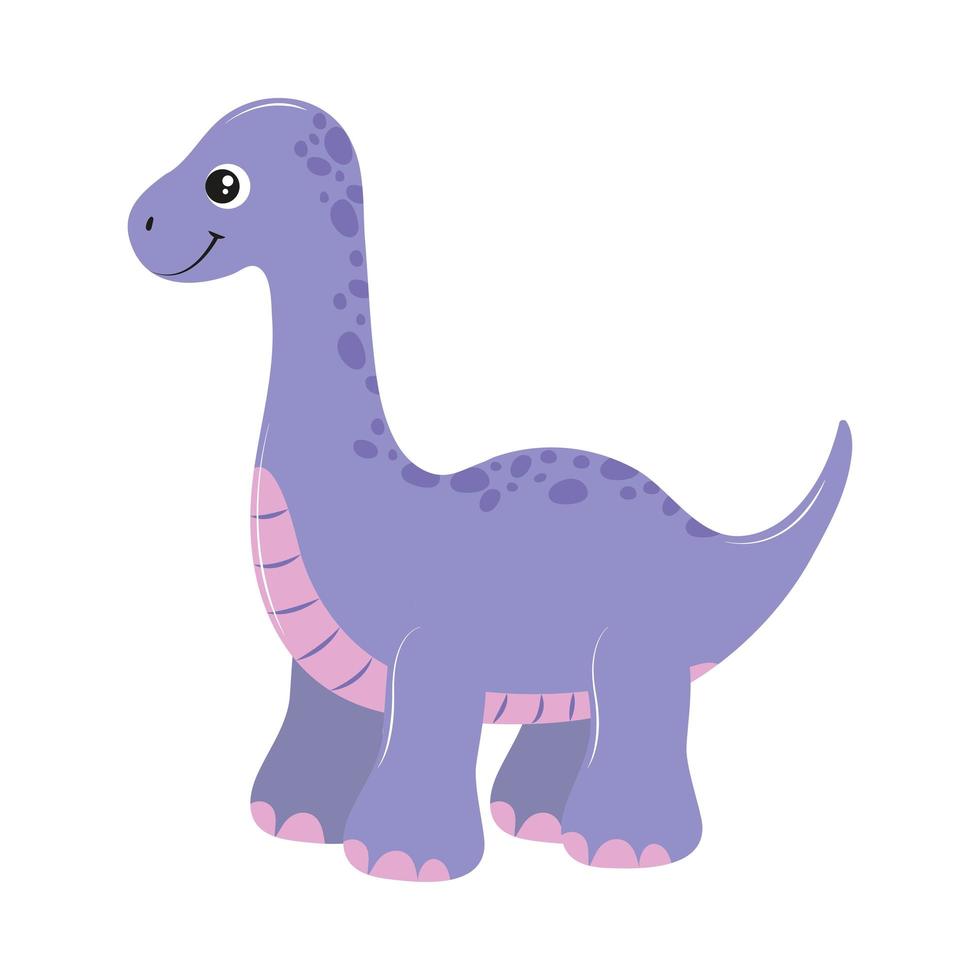 paarse schattige brachiosaurus vector