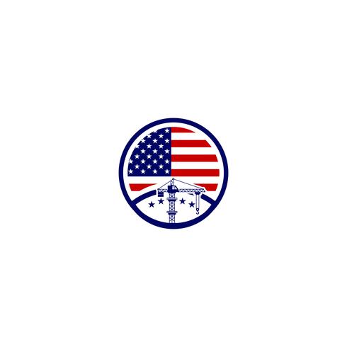 Amerikaanse aannemer logo sjabloon vector illustratie pictogram element geïsoleerd