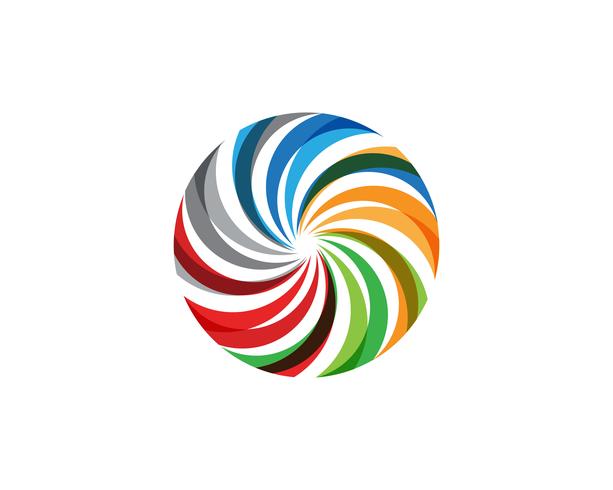 Rainbow vortex cirkel logo en symbolen sjabloon pictogrammen vector