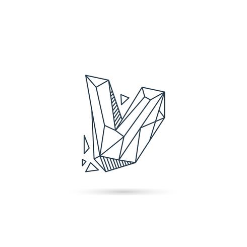 edelsteen letter v logo ontwerp pictogram sjabloon vector geïsoleerde element