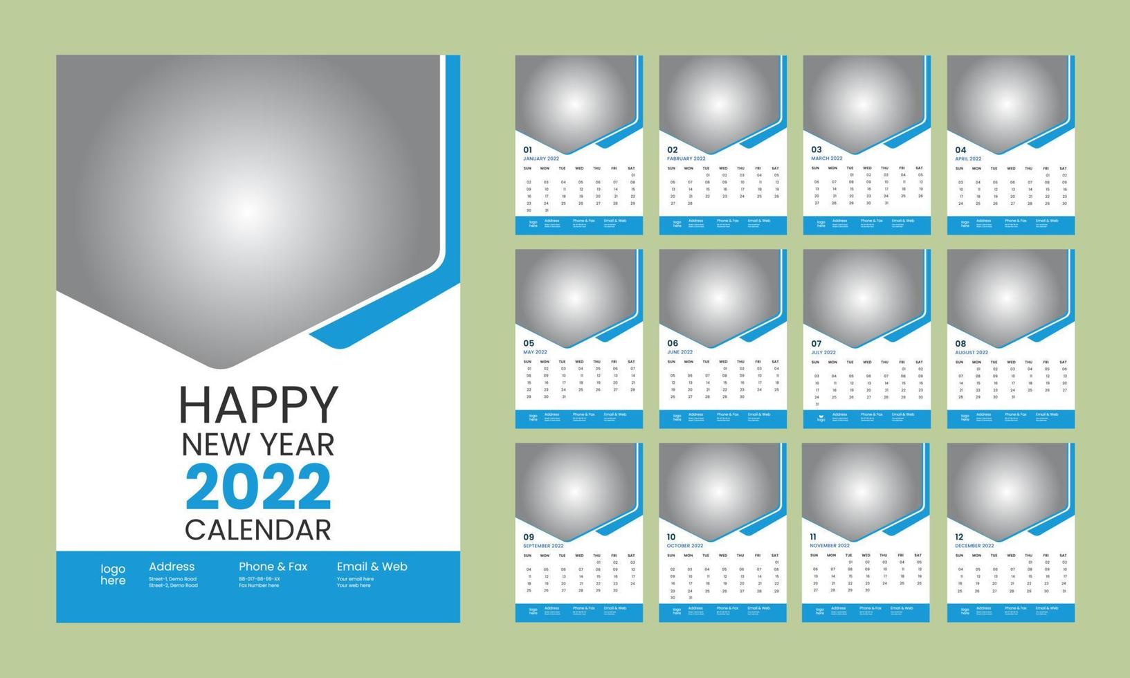 nieuwjaar creatieve kleurrijke kalender eenvoudig en zakelijk vector