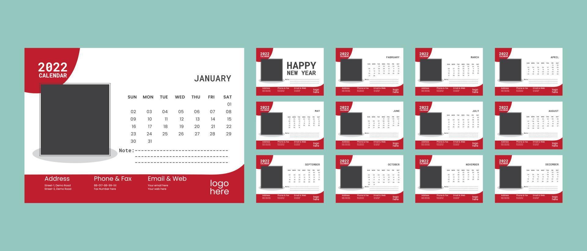 nieuwjaar creatieve kleurrijke kalender eenvoudig en zakelijk vector