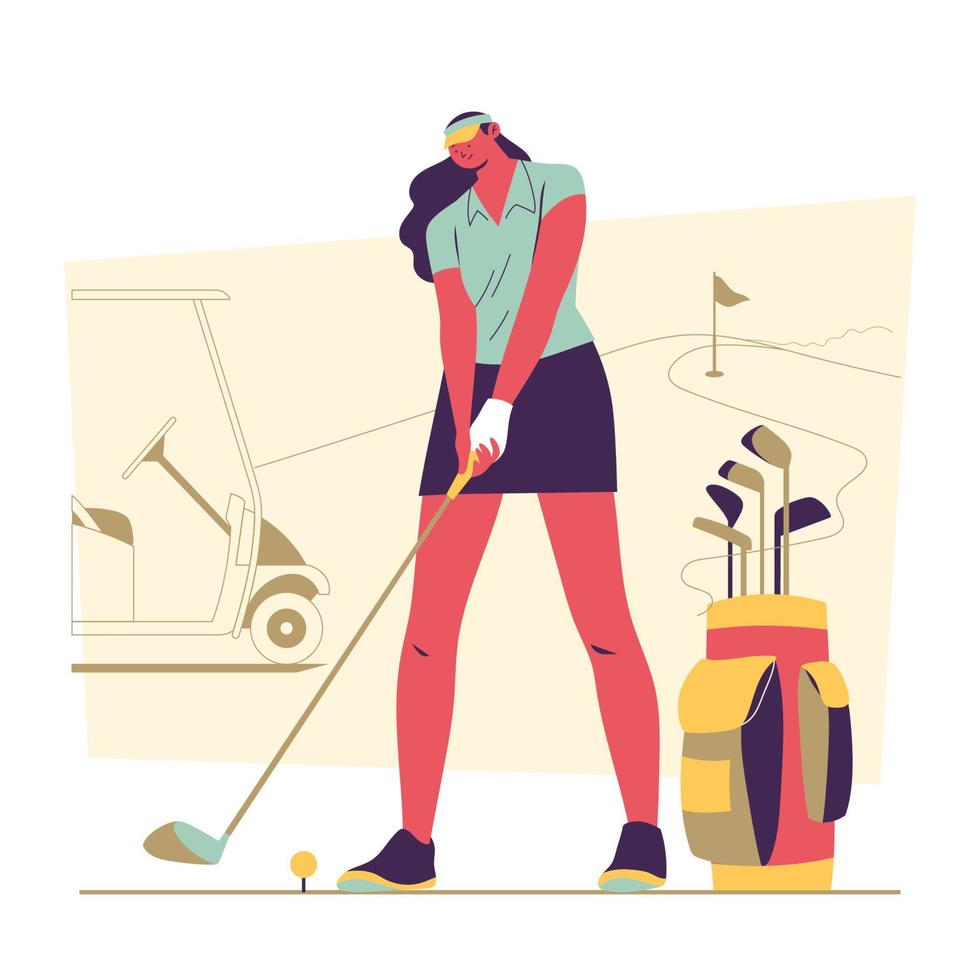 vrouwelijke golfer concept vector