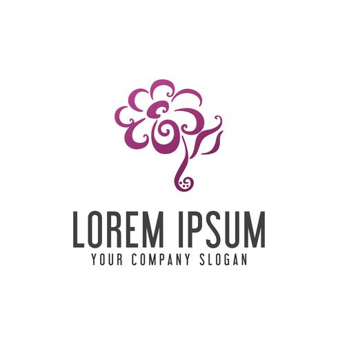 bloem logo hand getrokken stijl ontwerpsjabloon concept vector