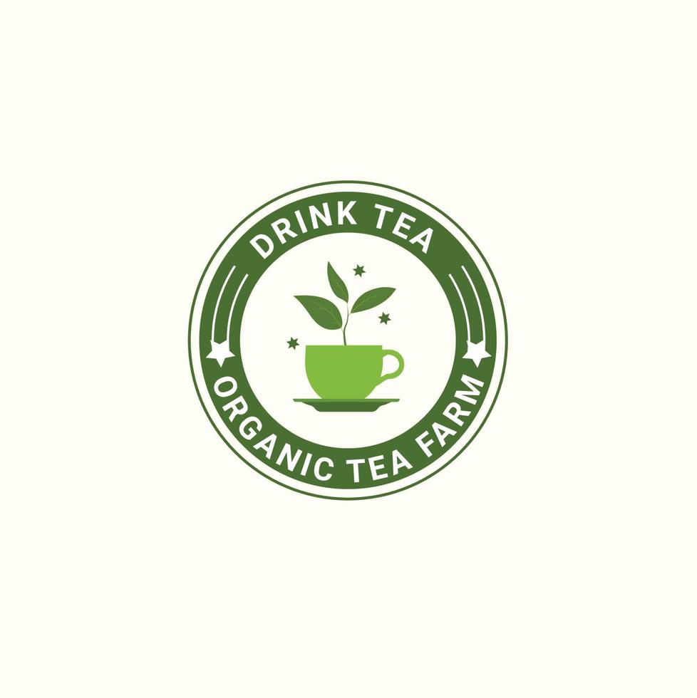 thee stempel badge logo ontwerp, cirkel formulier sjablonen thee. element voor ontwerp, reclame, verpakking van theeproducten vector