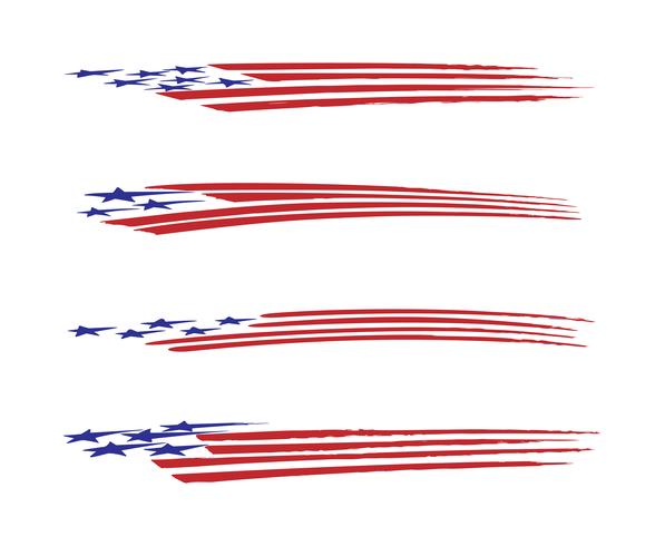 Amerika vlag voertuig grafische vector illustratie set