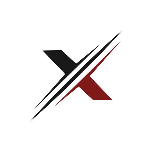 letter x logo. plak logo ontwerpsjabloon van het concept vector