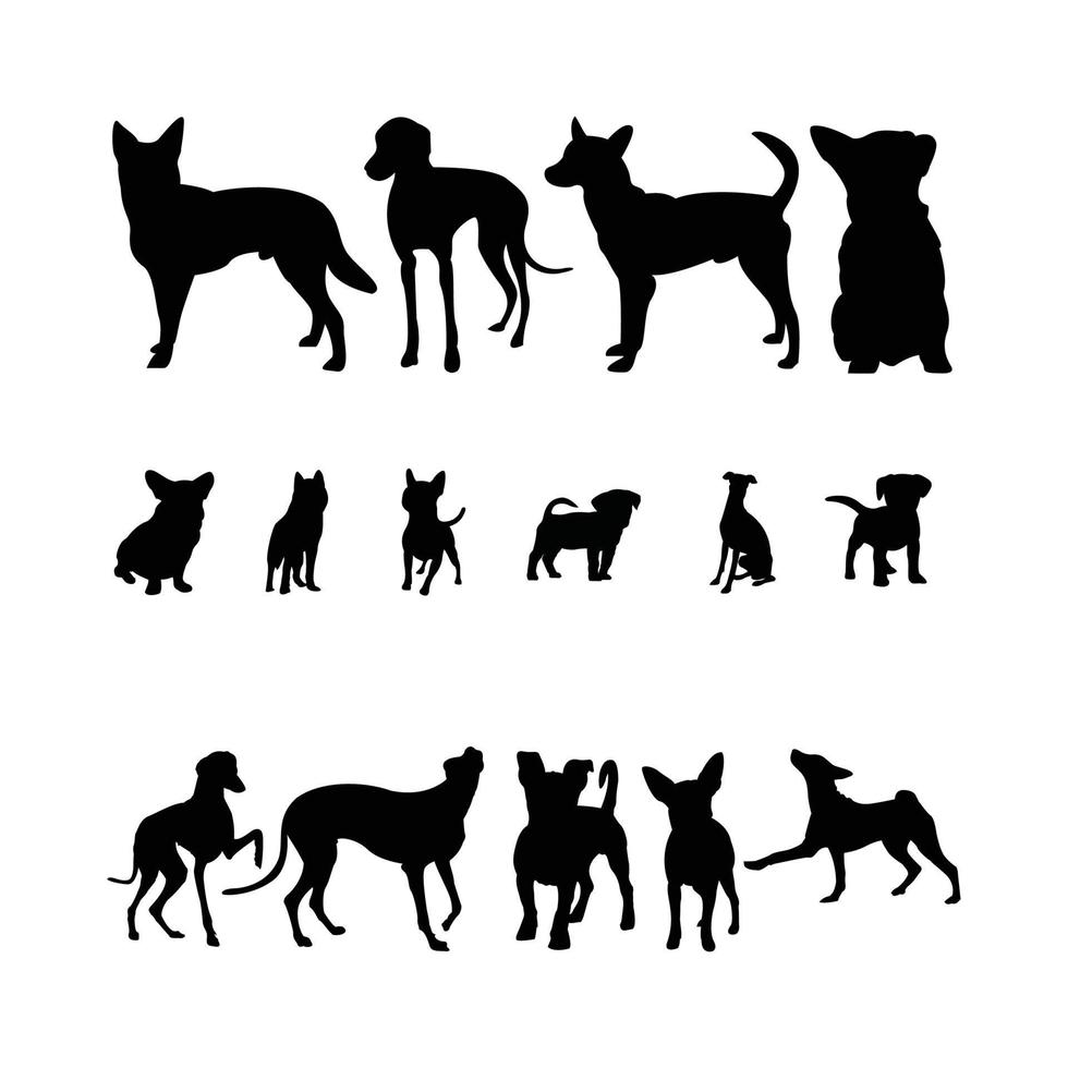 hond illustratie, zwarte hond geïsoleerde clipart vector