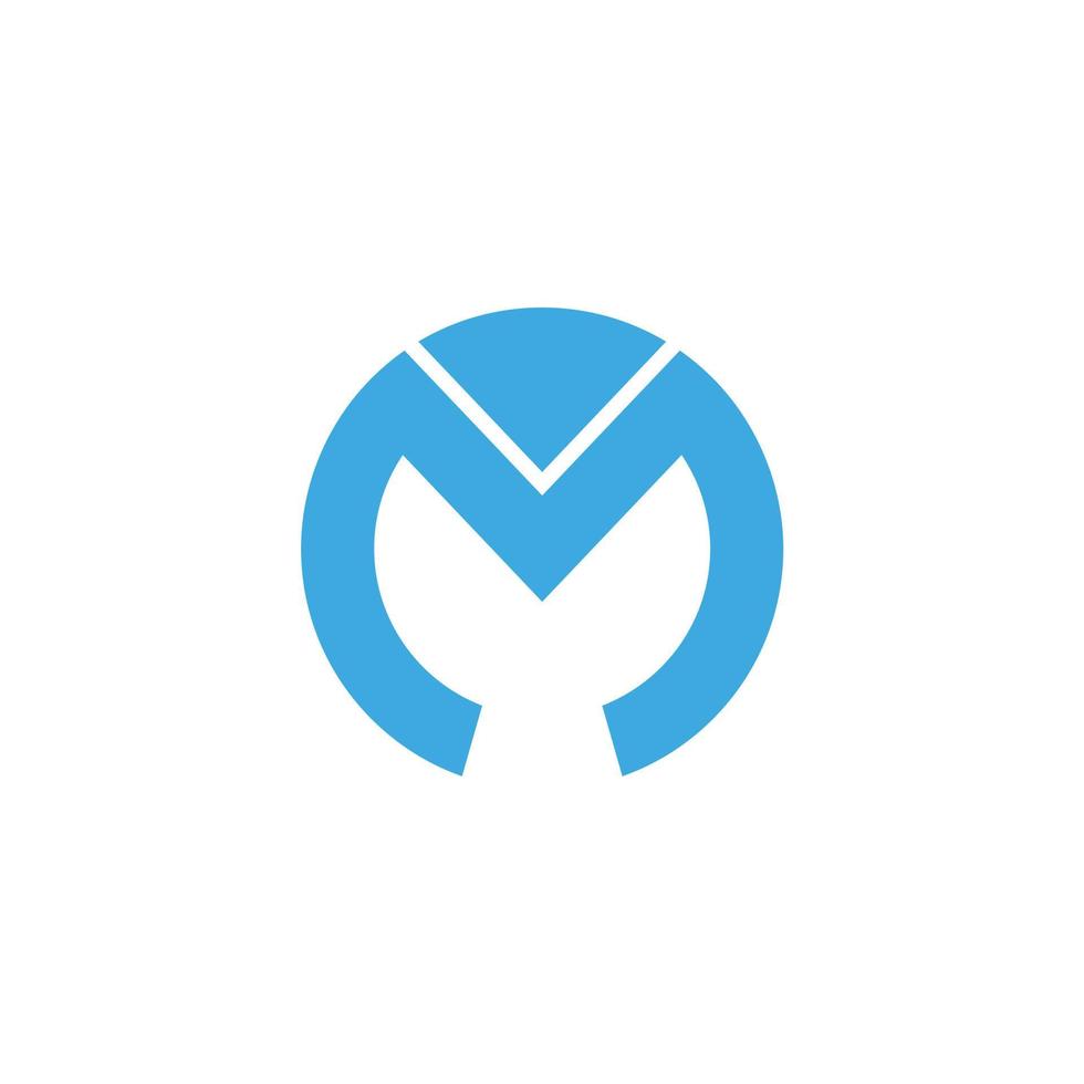 letter m-logo met cirkelvorm vector
