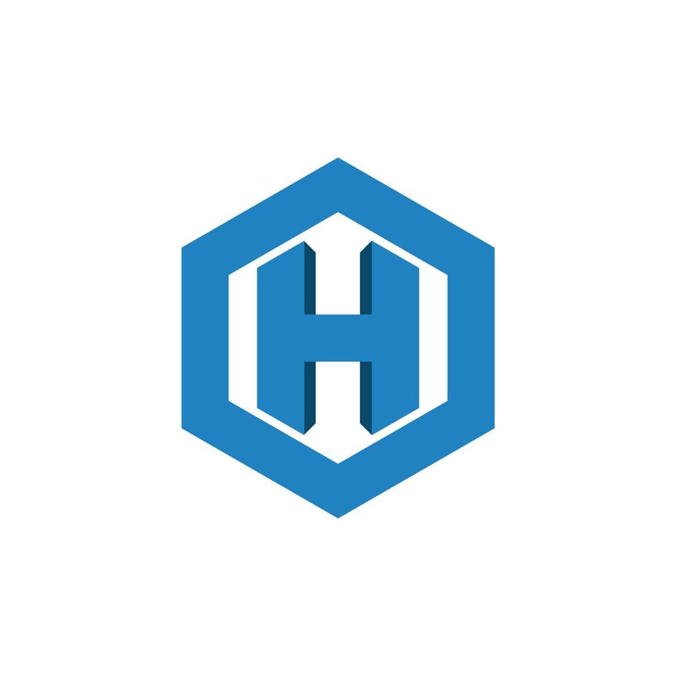 letter h zeshoek logo vector