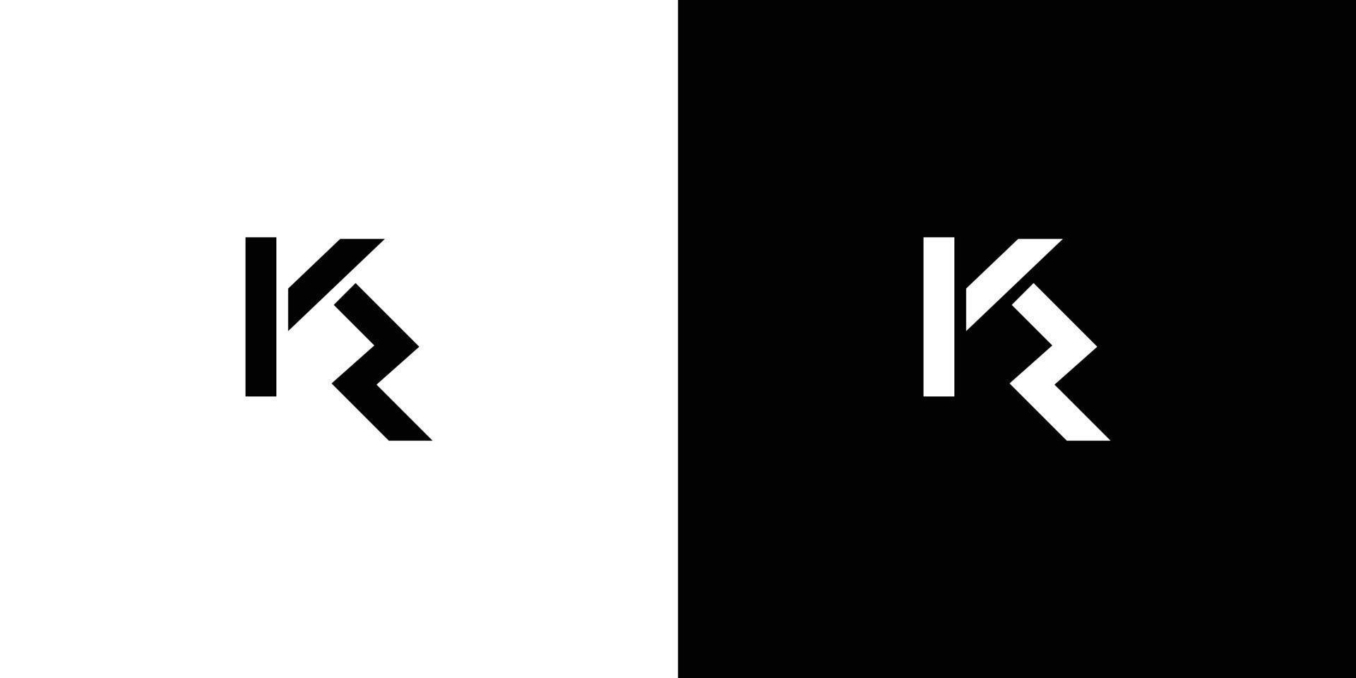 eenvoudig en uniek kr-letter aanvankelijk logo-ontwerp vector