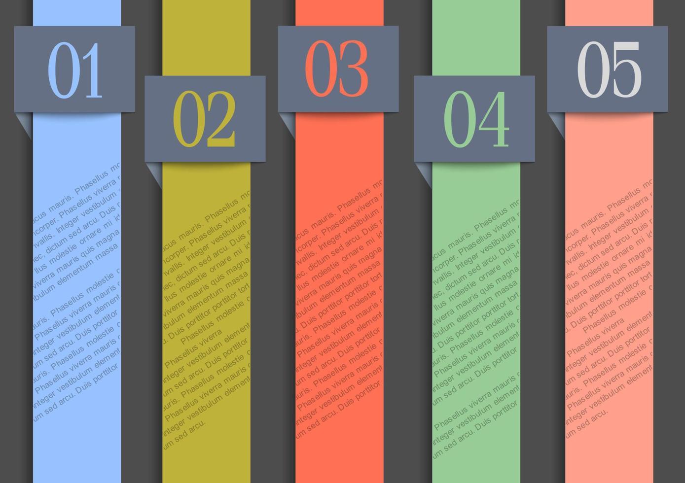 papieren genummerde banners in retro kleuren vector