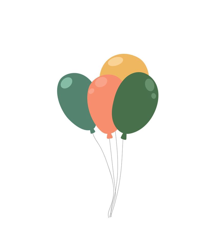 feestelijke ballonnen. verjaardag. opblaasbare ballen op een witte achtergrond. vector