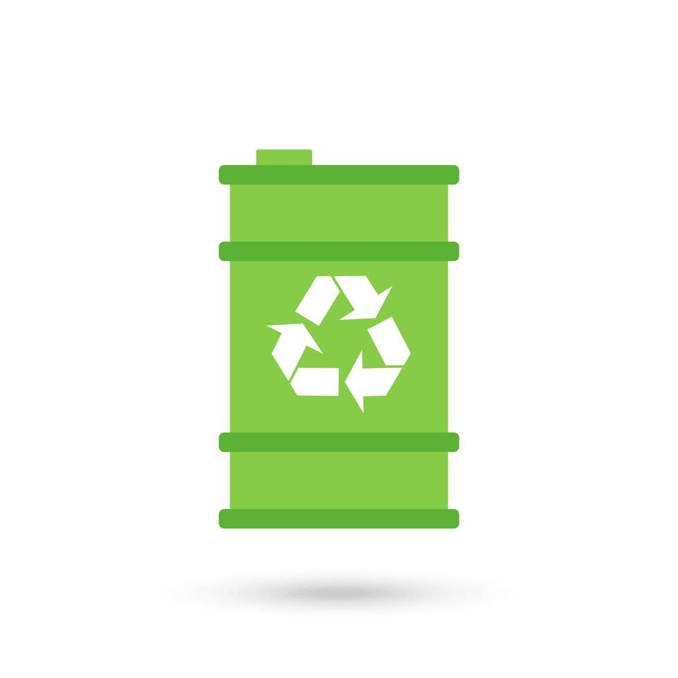 groene biobrandstof vat icoon. groene omgeving en recyclen. vector