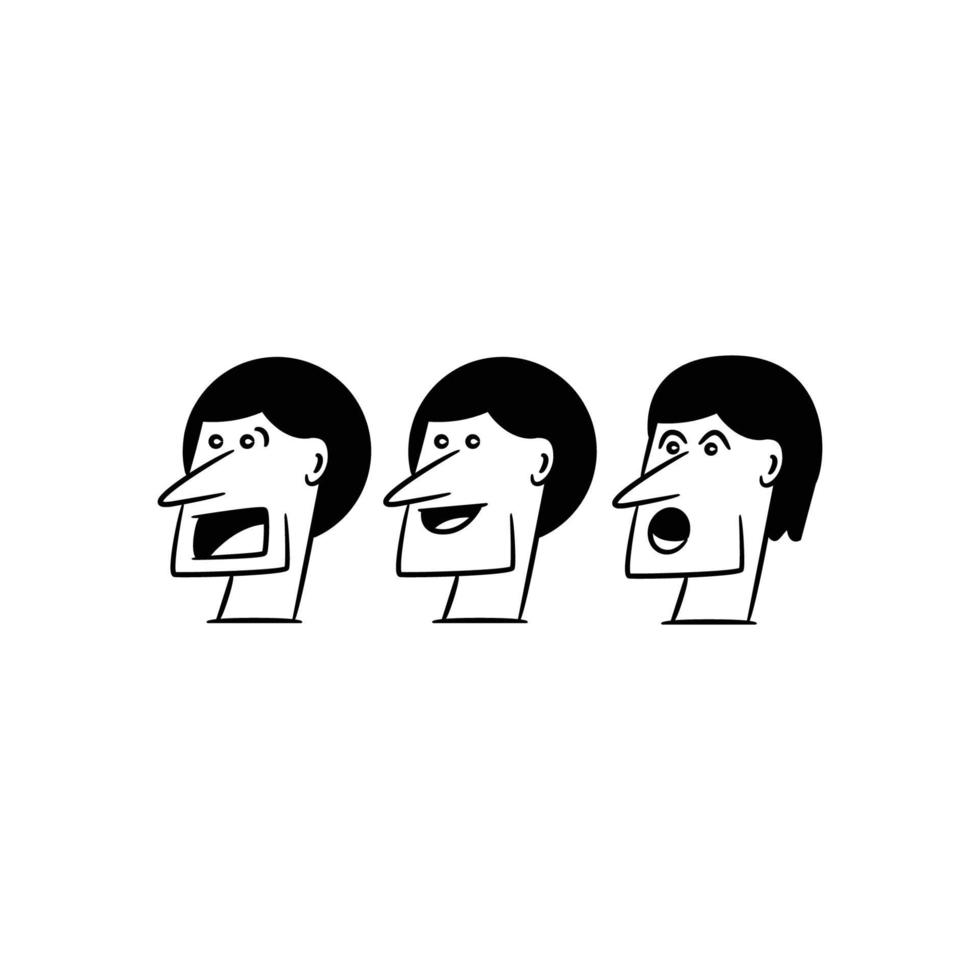 mannelijke gezicht cartoon avatars vector