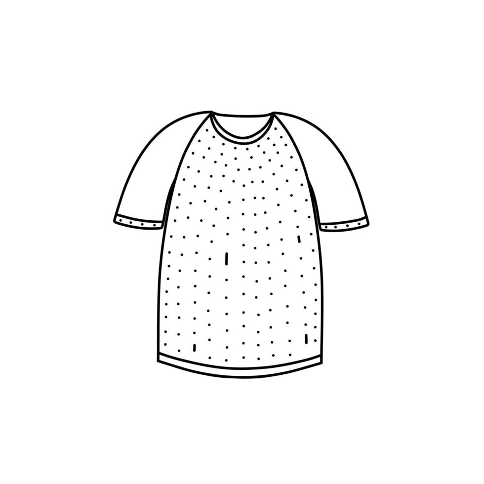 hand getekende vectorillustratie van t-shirt doodle stijl. leuke illustratie van het pictogram van de sportdoek op een witte achtergrond. vector