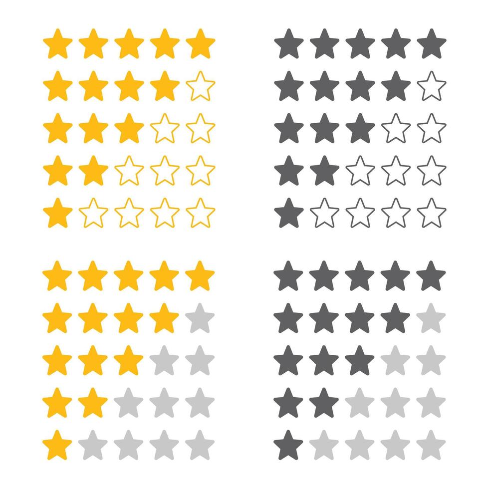 vijf sterren klant productbeoordeling platte pictogram voor apps en websites vector