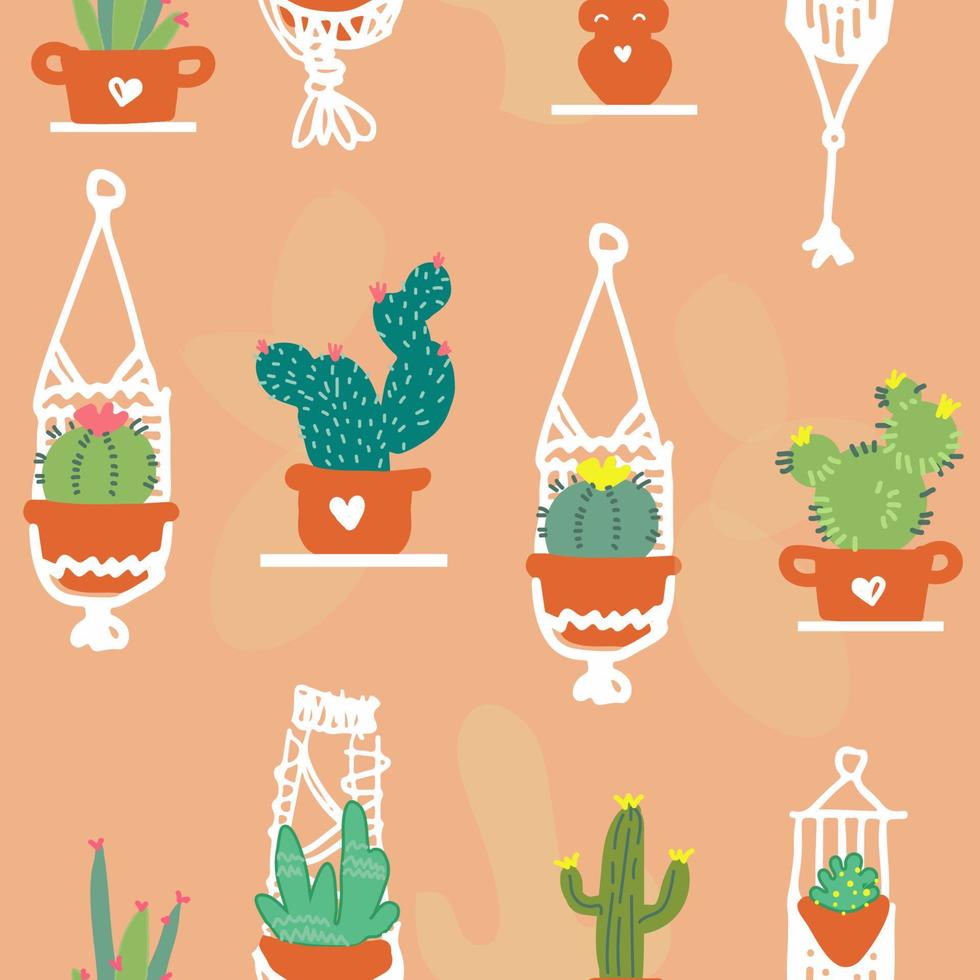 verzameling cactussen in een pot vector