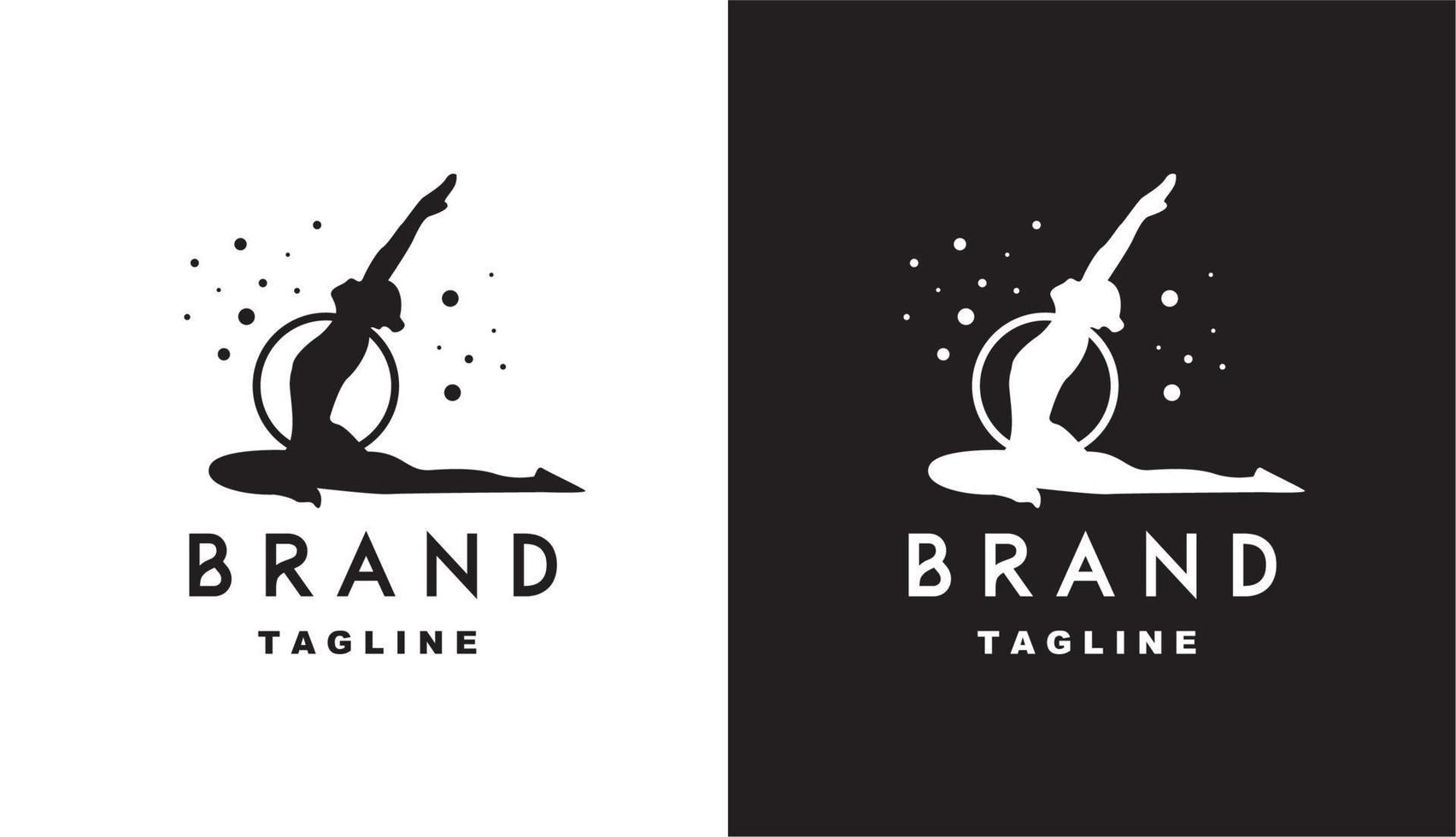 vector gymnastiek en atlet monoline minimalistisch eenvoudig logo perfect voor elk merk en bedrijf