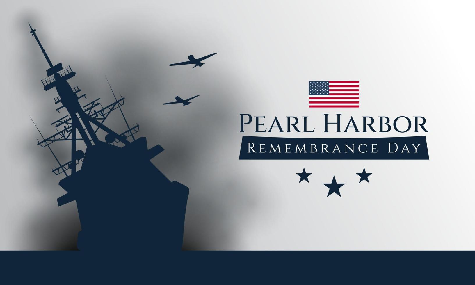 Pearl Harbor herdenkingsdag achtergrondontwerp vector