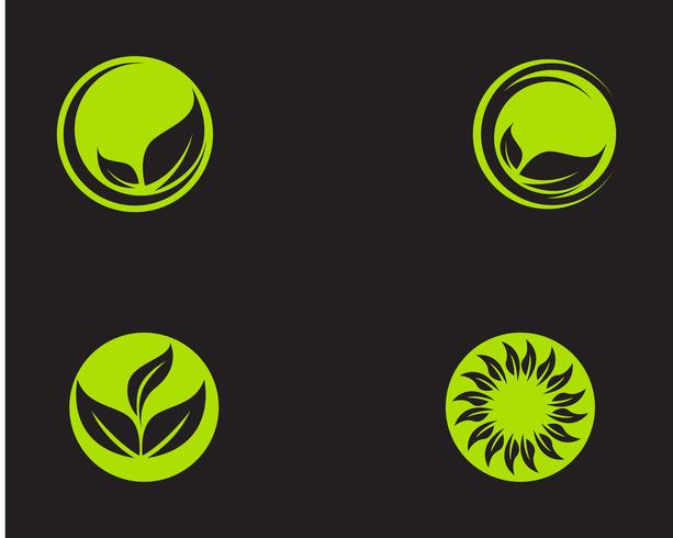 Logo&#39;s groene blad ecologie natuurelement vector pictogram