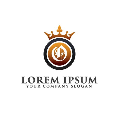 Luxe Letter O met kroon Logo ontwerpsjabloon concept vector