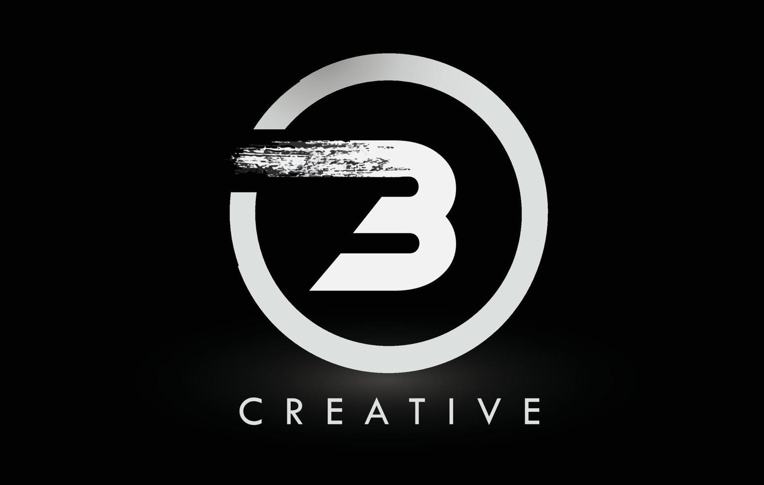witte b borstel letter logo ontwerp. creatieve geborstelde letters pictogram logo. vector