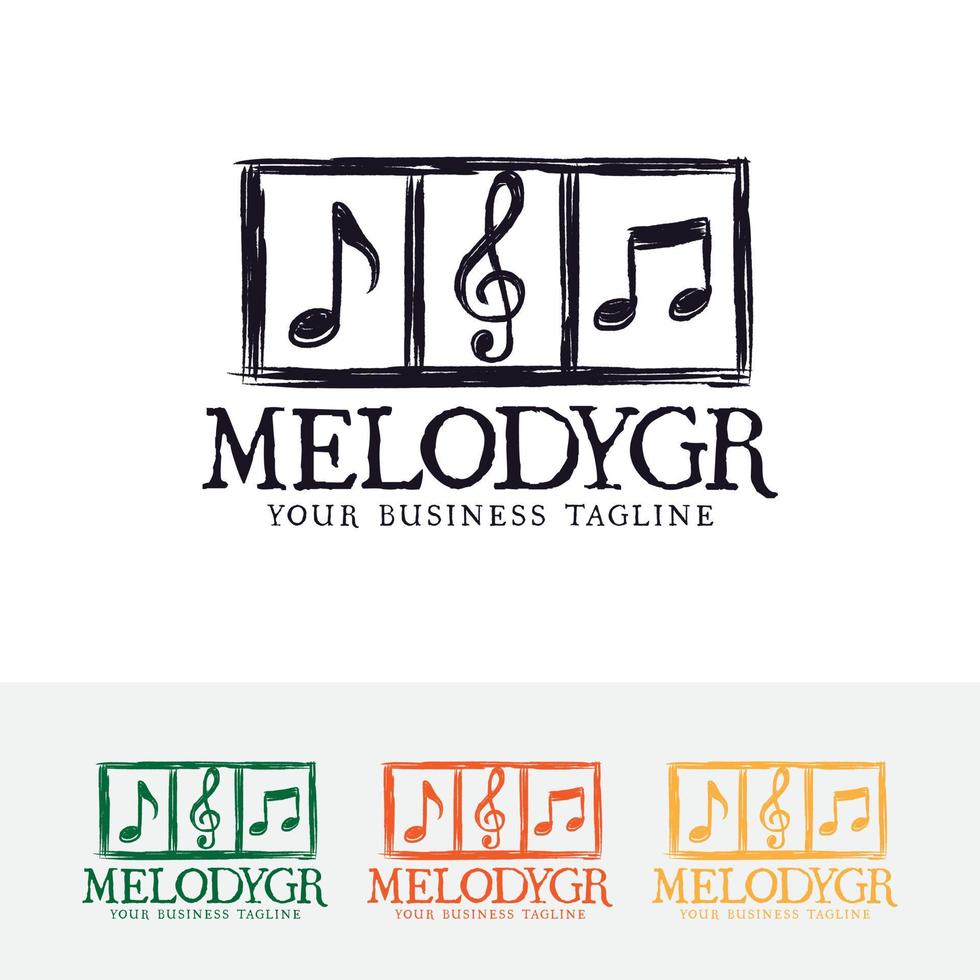 melodie muziek logo sjabloon vector