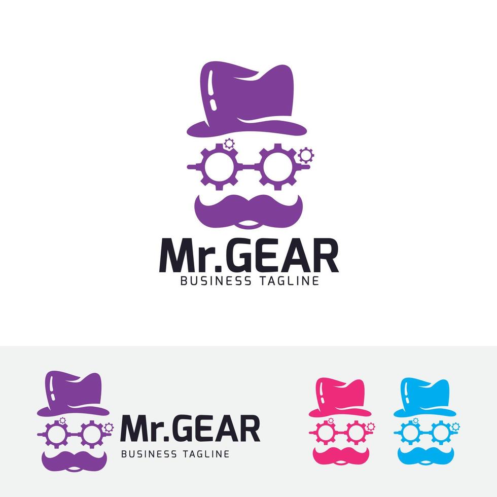 gear man concept logo ontwerp vector